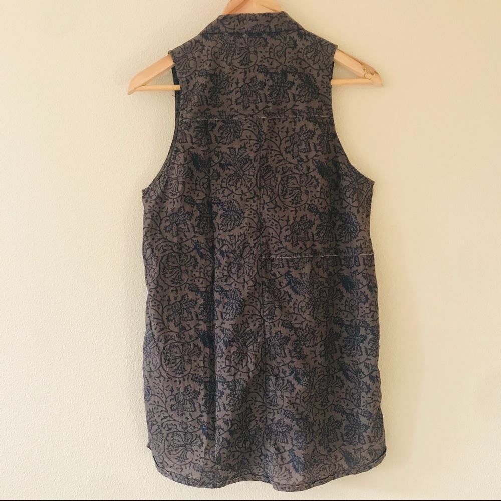 Free People Sleeveless Oversized Button Down Two Tone Lightweight Size XS - Picture 5 of 5
